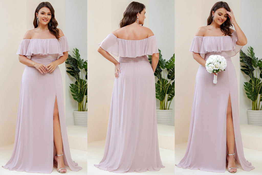 plus size lilac bridesmaid dress