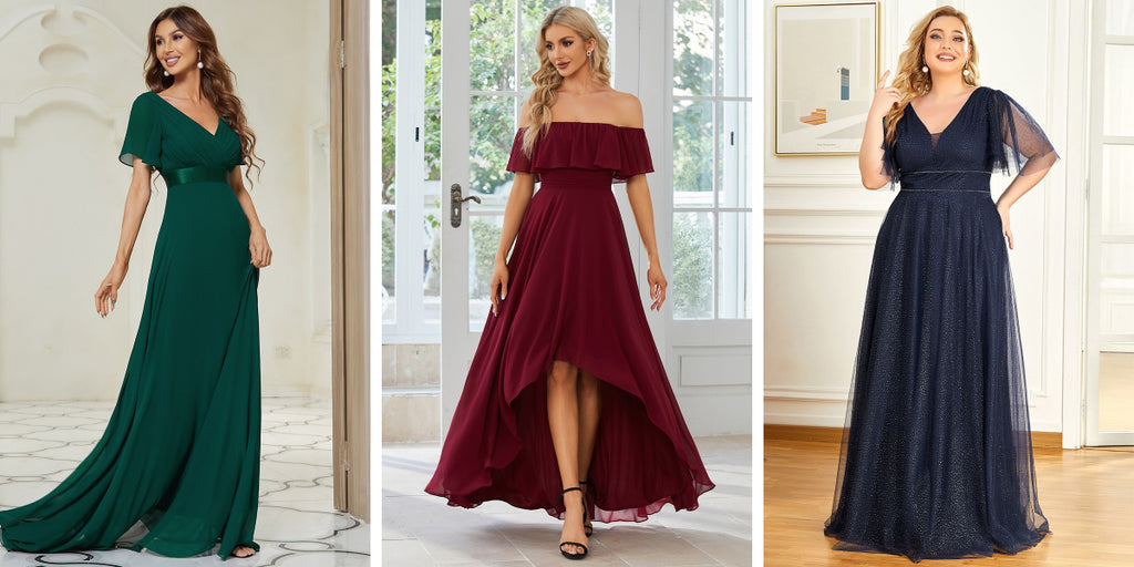 wedding guest dresses in vibrant hues