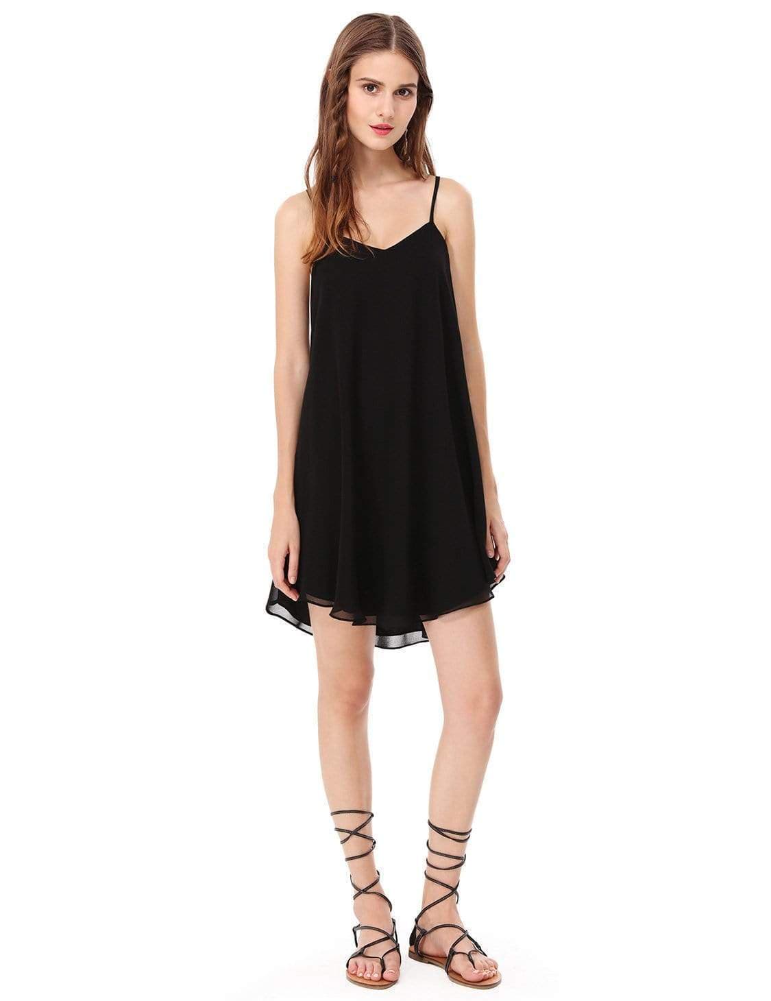 flowy short black dress