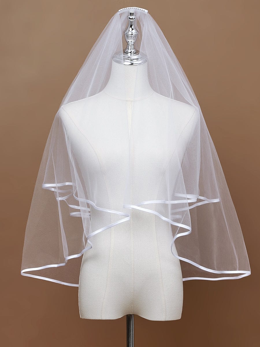 Simple Double-Layered Wedding Veil