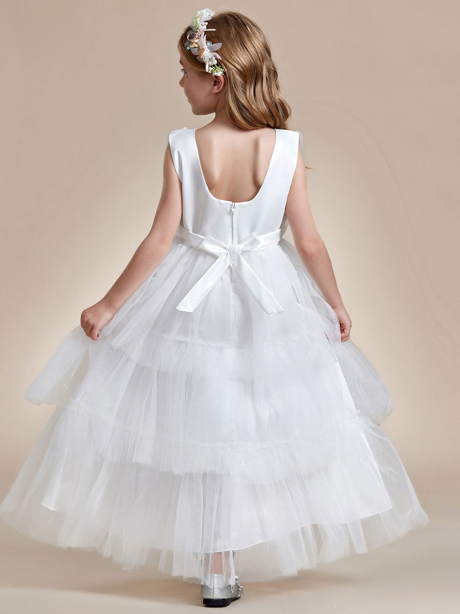 Princess Style Sleeveless Layered Cake Flower Girls Dress