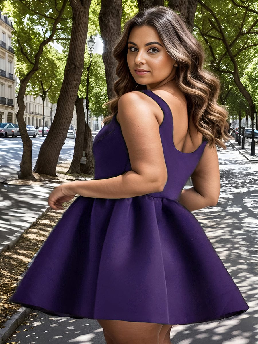 Chic Square Neck Open Back A-line Homecoming Dress