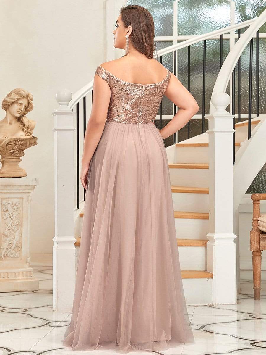 Stunning High Waist Tulle & Sequin Sleeveless Evening Dress