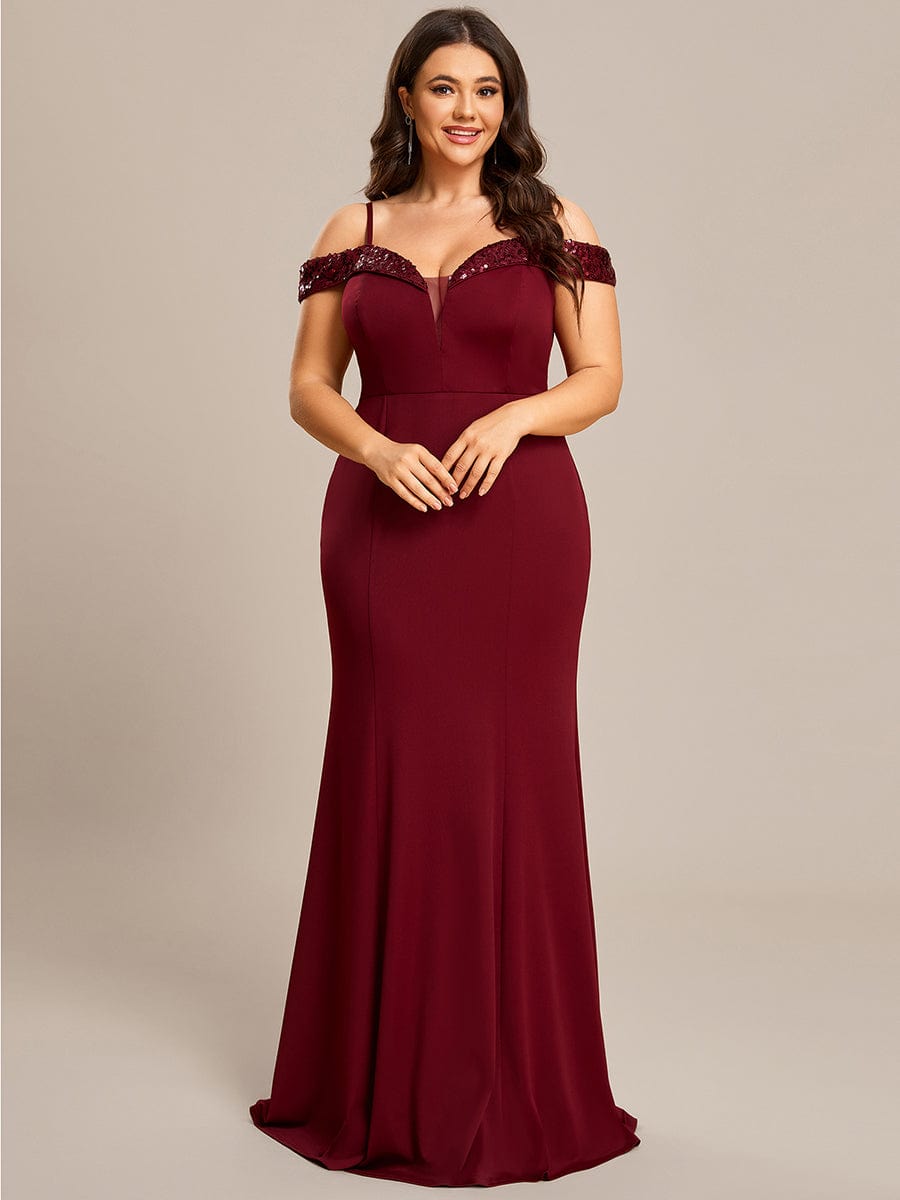 Stylish Plus Size Sparkling Mermaid Evening Dress