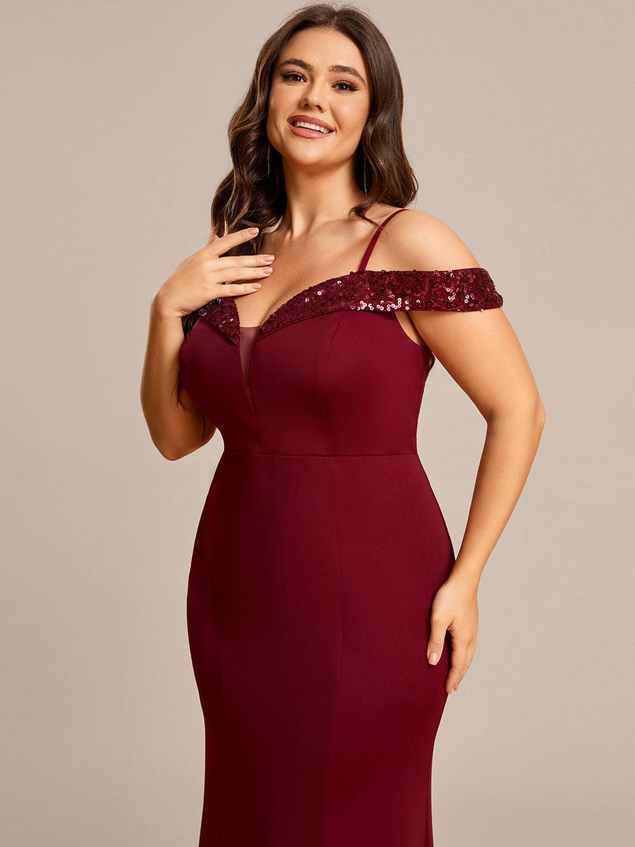 Stylish Plus Size Sparkling Mermaid Evening Dress