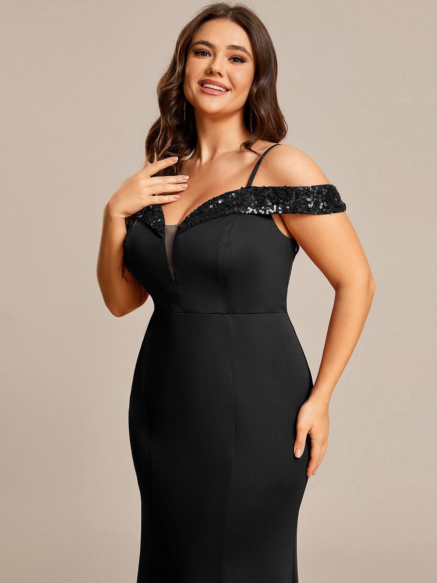 Stylish Plus Size Sparkling Mermaid Evening Dress