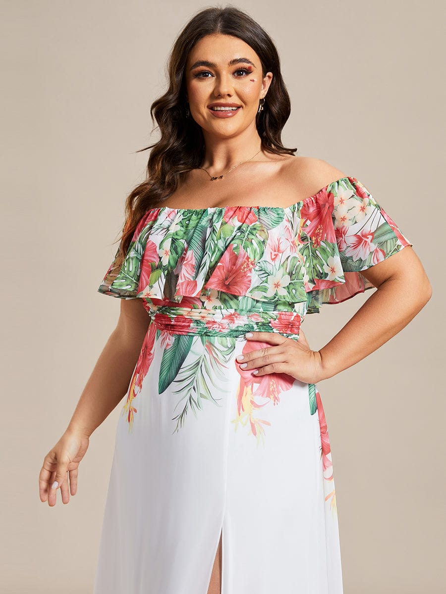 Bohemian Off the Shoulder Chiffon A-Line Summer Evening Dress