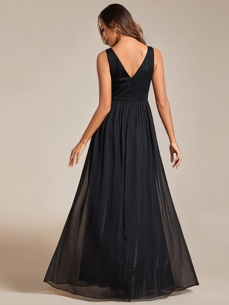 V-Neck Sleeveless Evening Dresses with Delicate Glitter