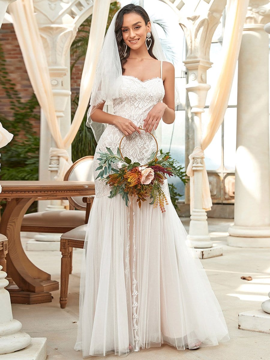 Sweetheart Spaghetti Strap Mermaid Wedding Dress