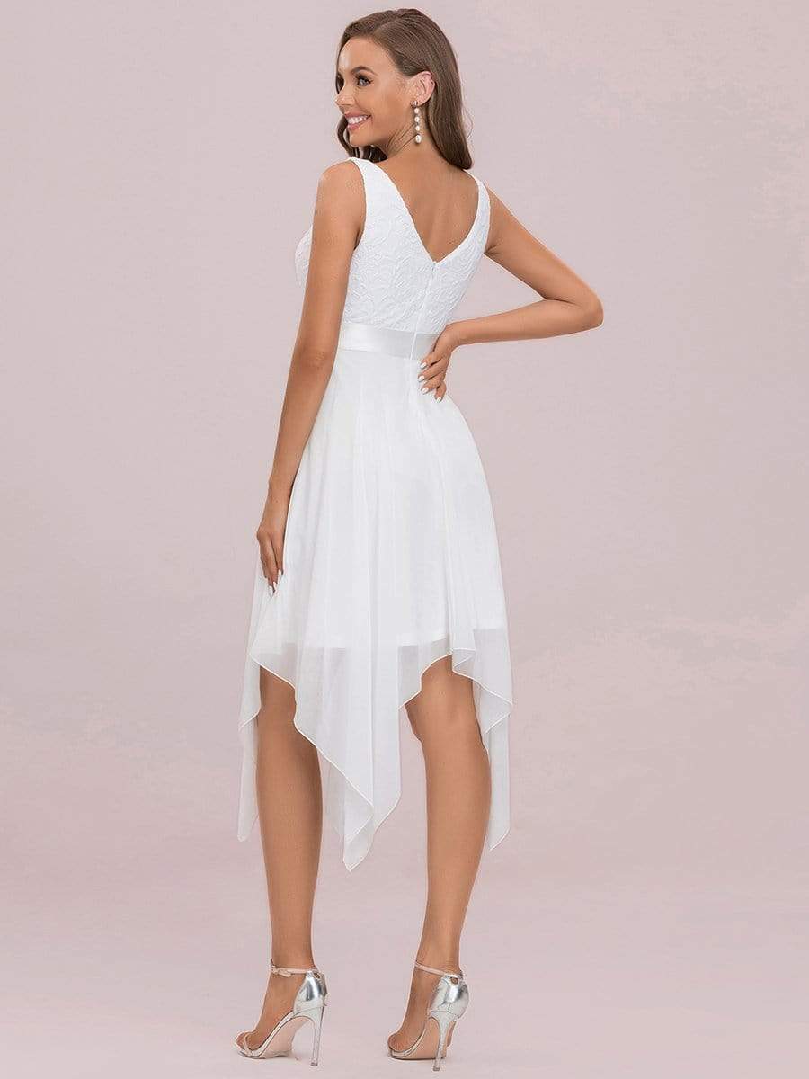 Stunning V Neck Lace & Chiffon Wedding Guest Dresses for Women