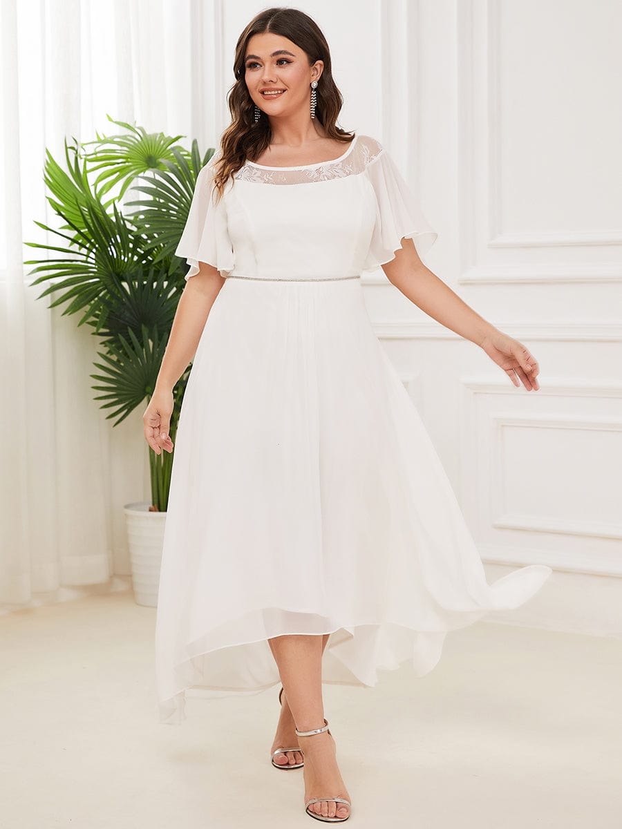 Plus Size A-Line Midi Dress With Asymmetric Hems