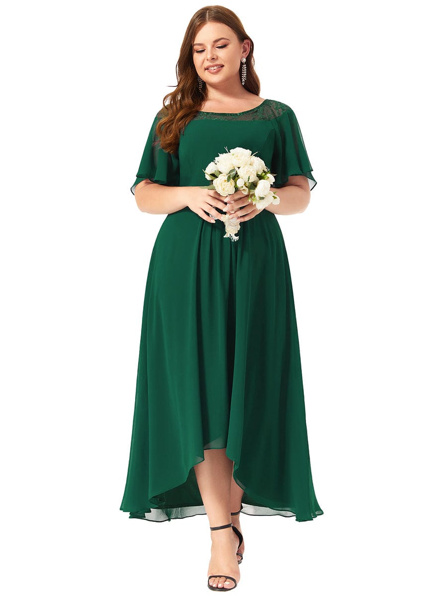 Plus Size A-Line Midi Dress With Asymmetric Hems