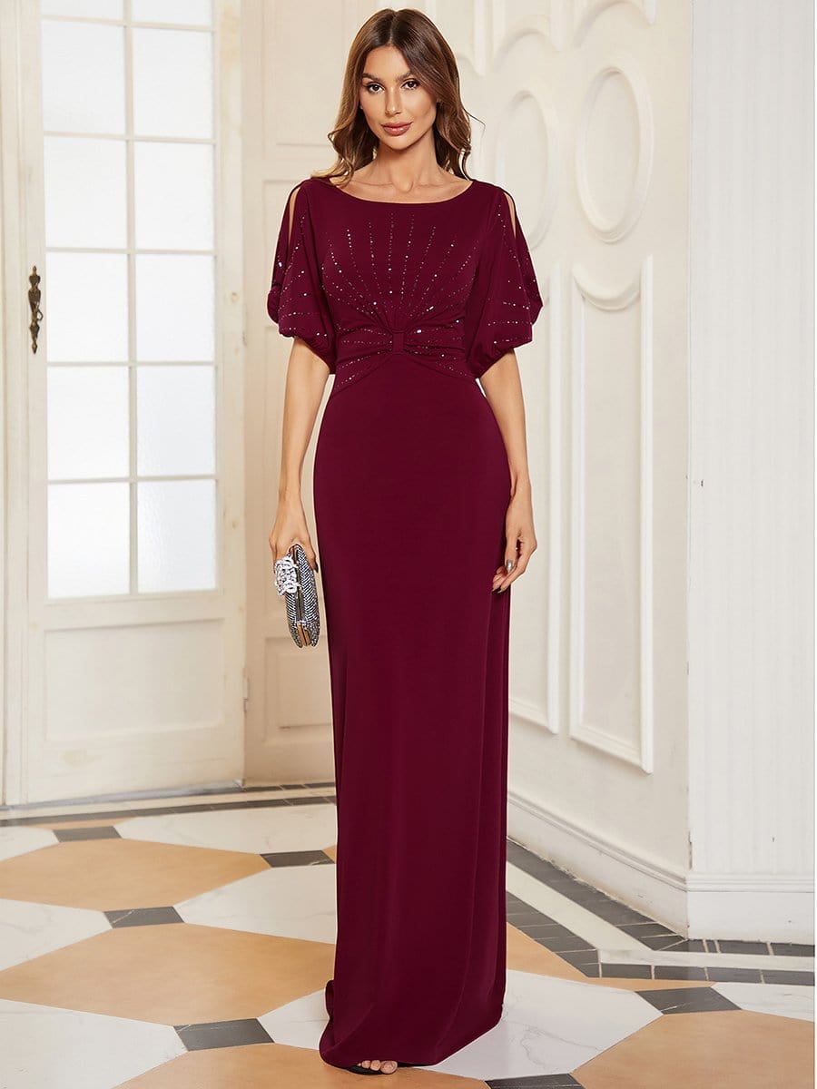 Trendy Round Neck Floor Length Evening Dress for Women