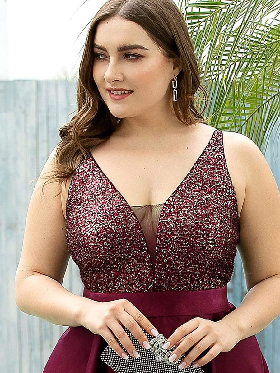 Sparkly Plus Size Prom Dresses for Women with Irregular Hem