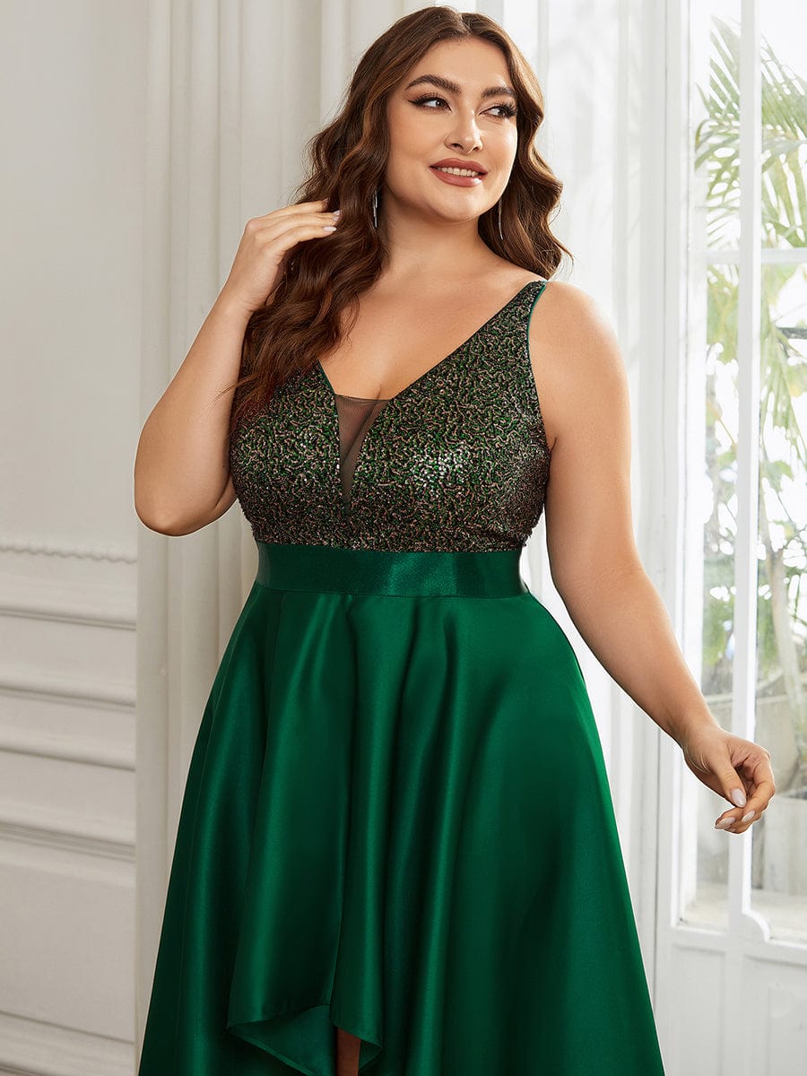 Sparkly Plus Size Prom Dresses for Women with Irregular Hem