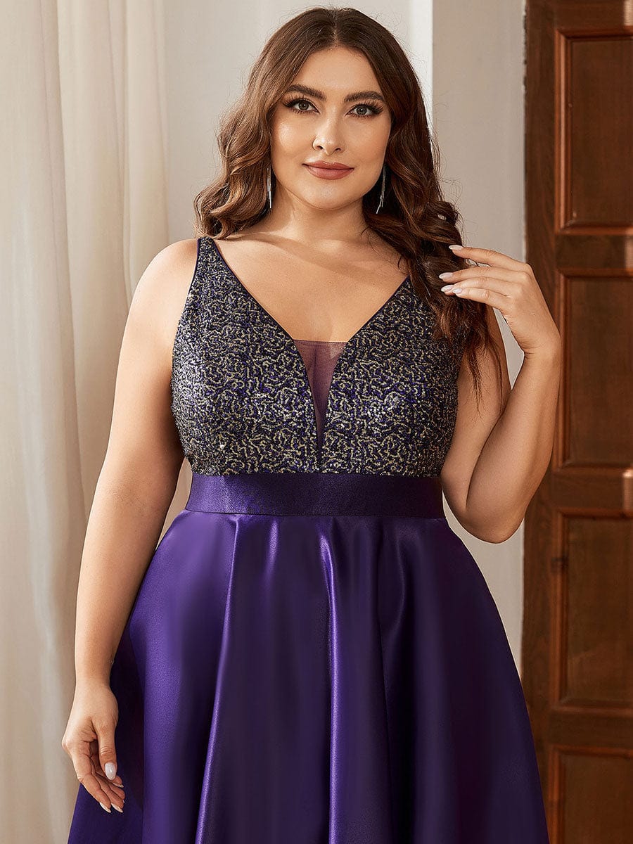 Sparkly Plus Size Prom Dresses for Women with Irregular Hem