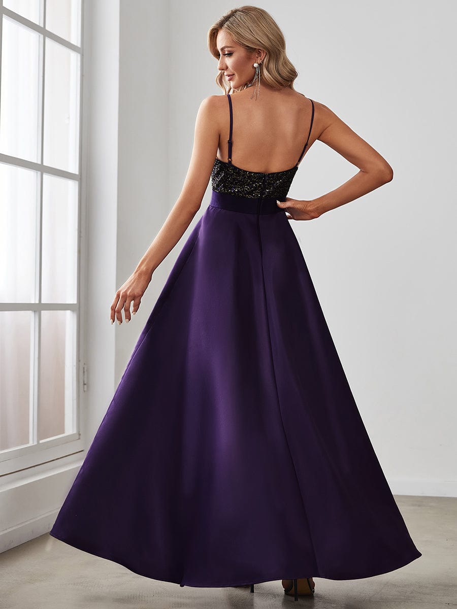 Sexy Backless Sparkly Prom Dresses for Women with Irregular Hem