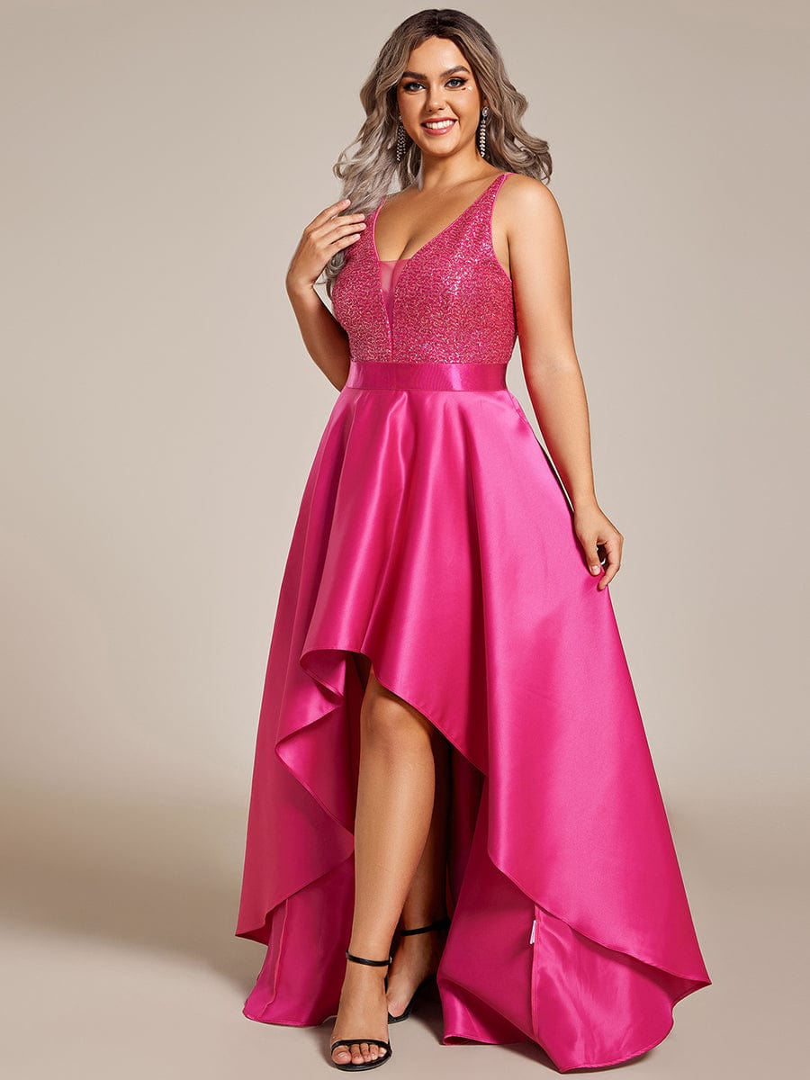 Sparkly Plus Size Prom Dresses for Women with Irregular Hem