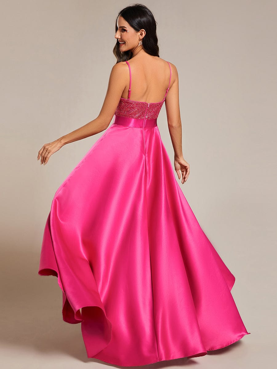 Sexy Backless Sparkly Prom Dresses for Women with Irregular Hem