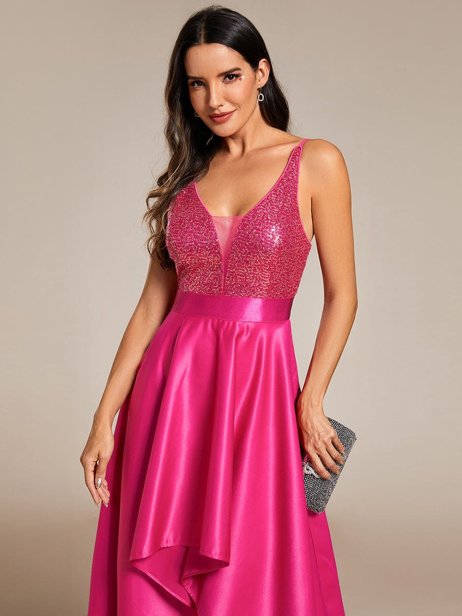 Sexy Backless Sparkly Prom Dresses for Women with Irregular Hem