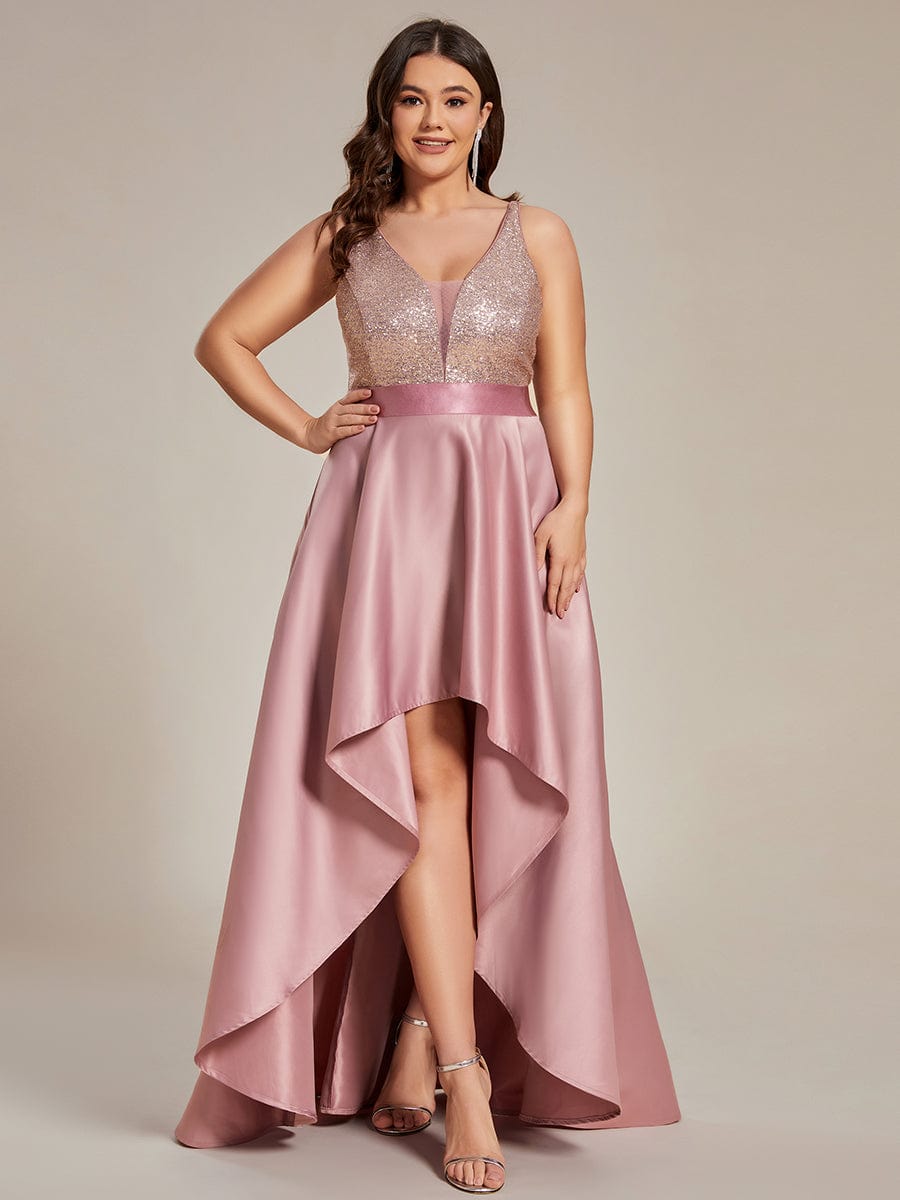 Sparkly Plus Size Prom Dresses for Women with Irregular Hem