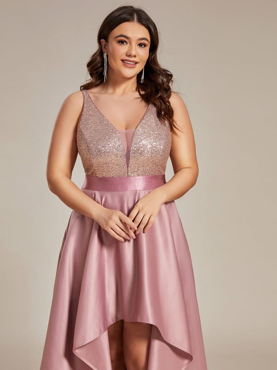 Sparkly Plus Size Prom Dresses for Women with Irregular Hem