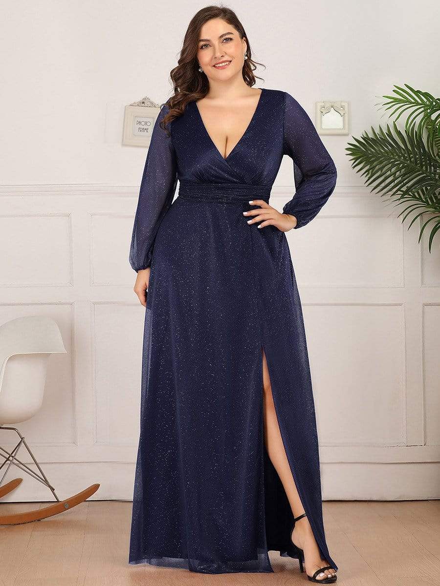 Stunning V-Neck Long Sleeve Wedding Guest Dresses