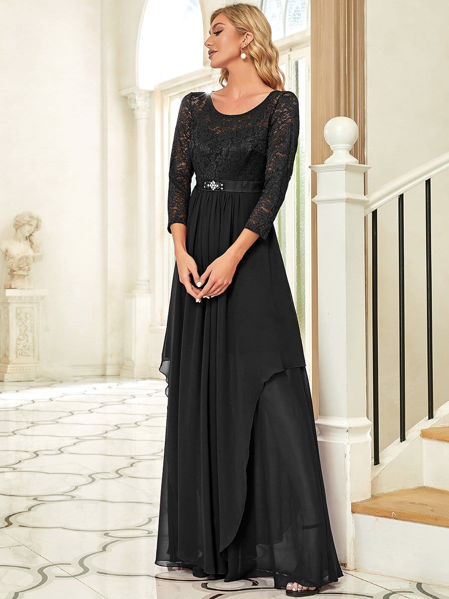 Lace 3/4 Sleeve Floor Length Mother of the Bride Dresses