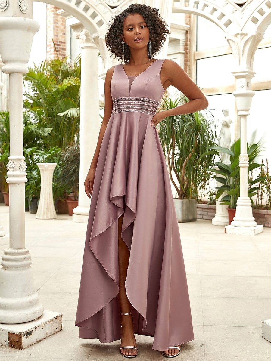 Women's V-Neck Asymmetric High Low Cocktail Party Dresses