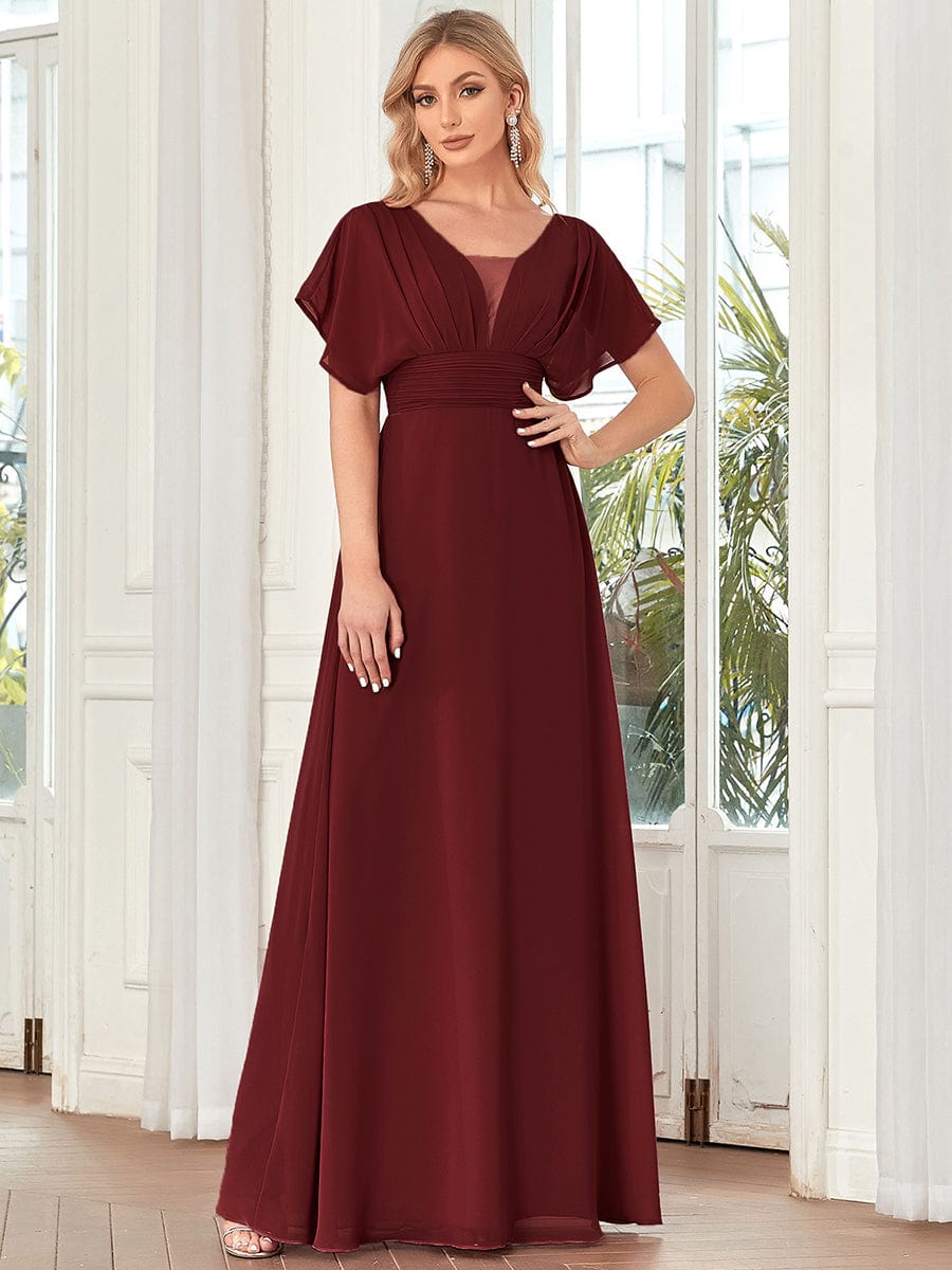 Stunning A-Line Empire Waist Chiffon Wedding Guest Dress