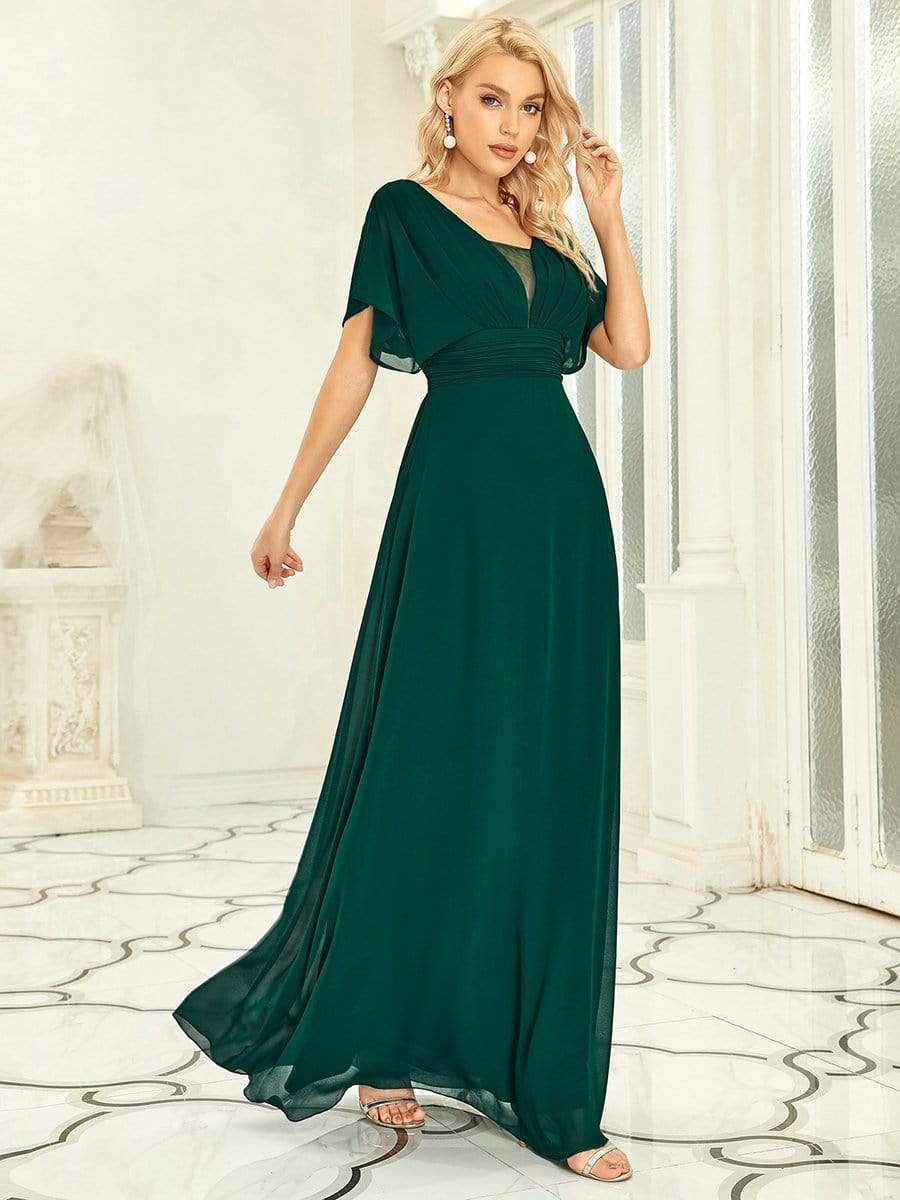 Custom Size Stunning A-Line Empire Waist Chiffon Wedding Guest Dress