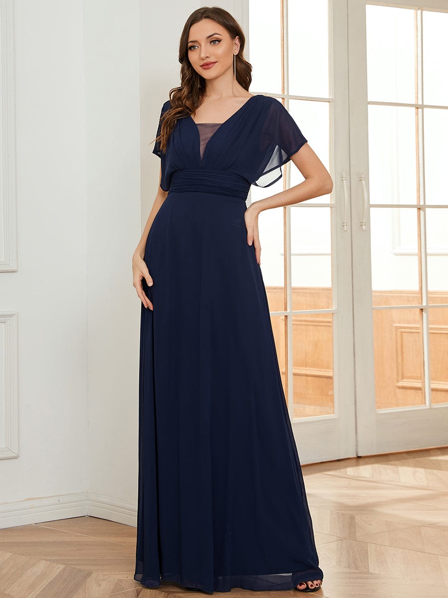 Stunning A-Line Empire Waist Chiffon Wedding Guest Dress