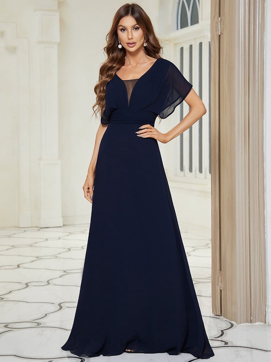 Custom Size Stunning A-Line Empire Waist Chiffon Wedding Guest Dress