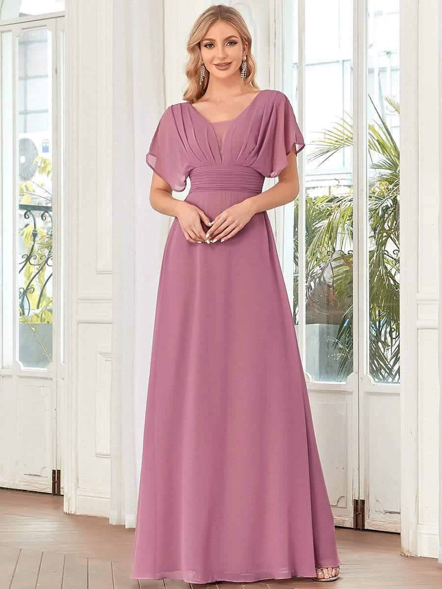 Stunning A-Line Empire Waist Chiffon Wedding Guest Dress