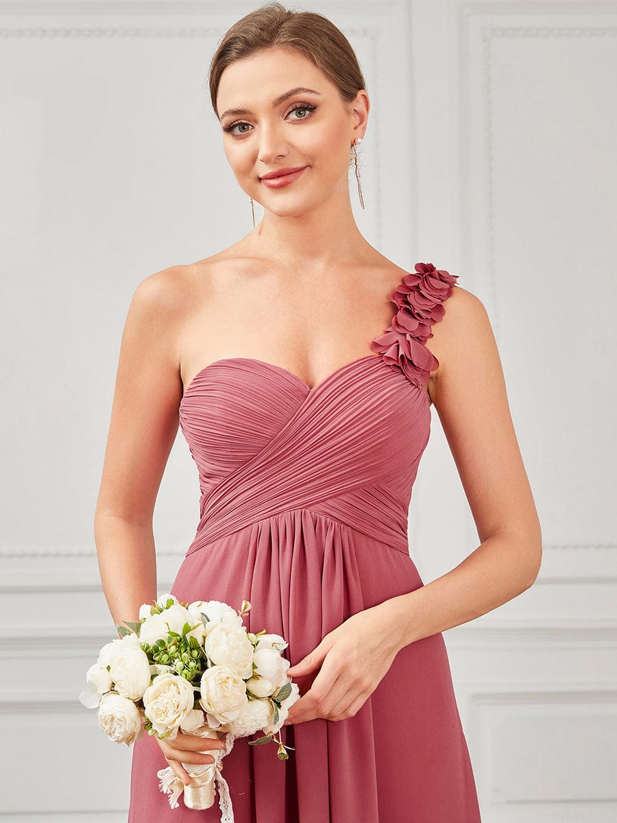 Chiffon One Shoulder Long Bridesmaid Dresses