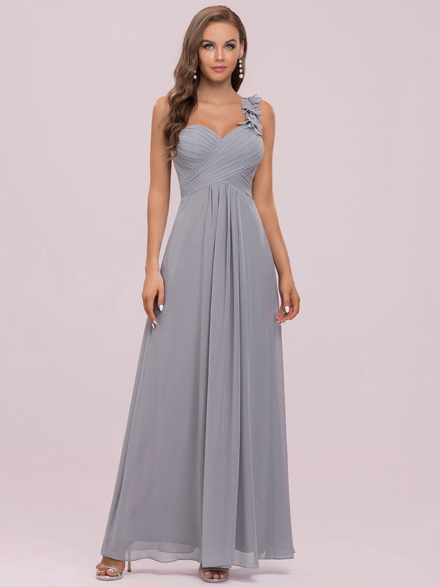 Custom Size Chiffon One Shoulder Maxi Long Bridesmaid Dresses for Women