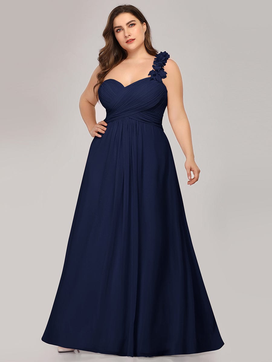 Custom Size Chiffon One Shoulder Maxi Long Bridesmaid Dresses for Women