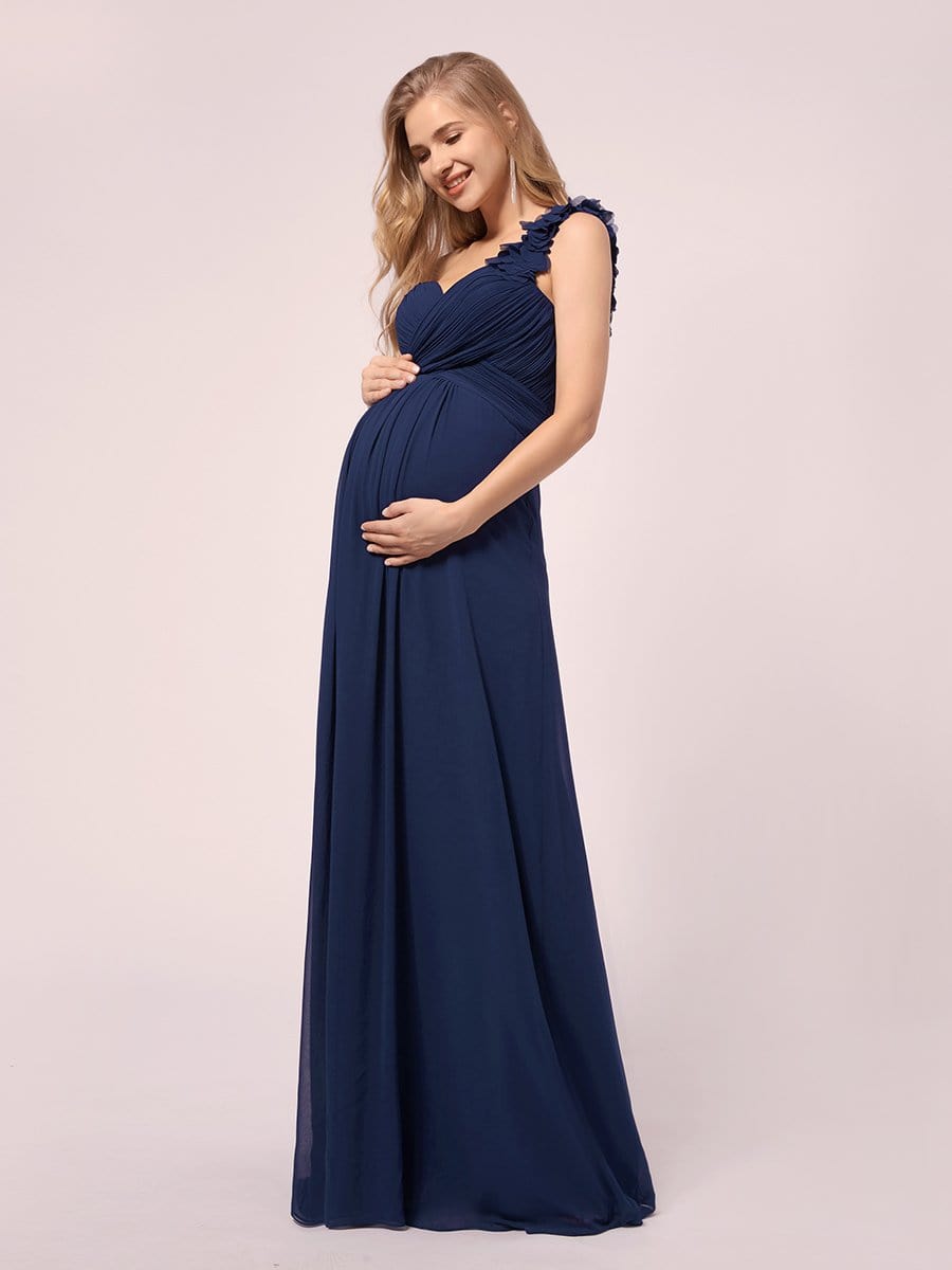 One Shoulder Chiffon Maternity Dresses