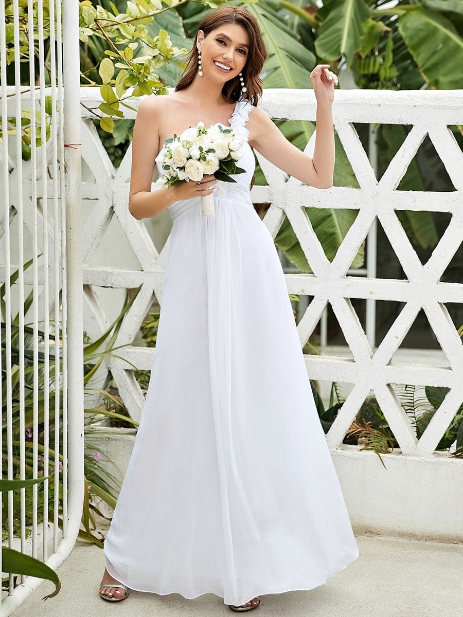 Chiffon One Shoulder Long Bridesmaid Dresses