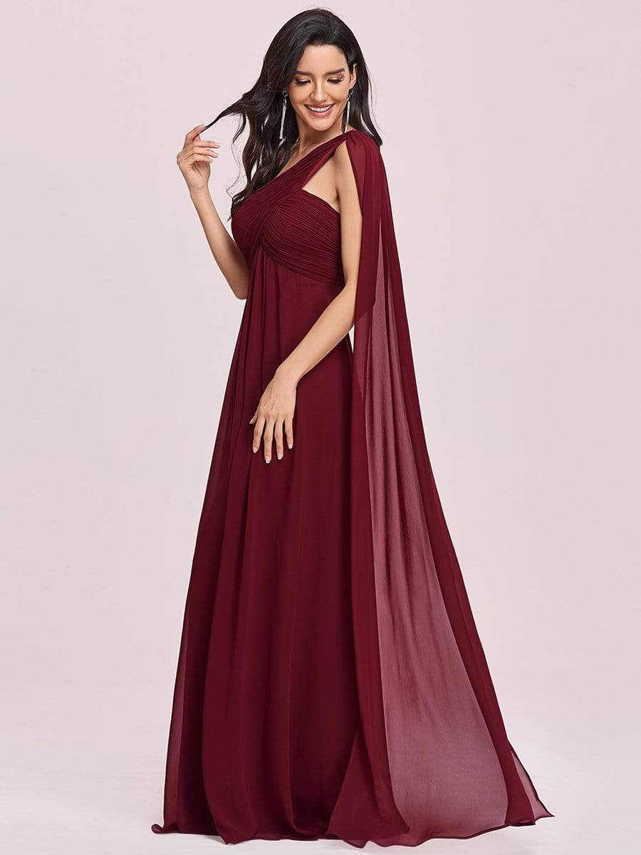 Custom Size Long Chiffon One Shoulder Evening Dresses