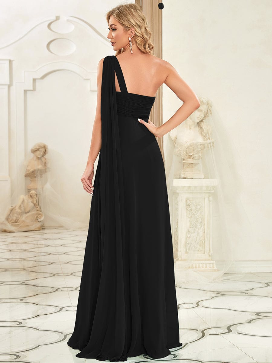 Maxi Long Chiffon One Shoulder Evening Dress for Women