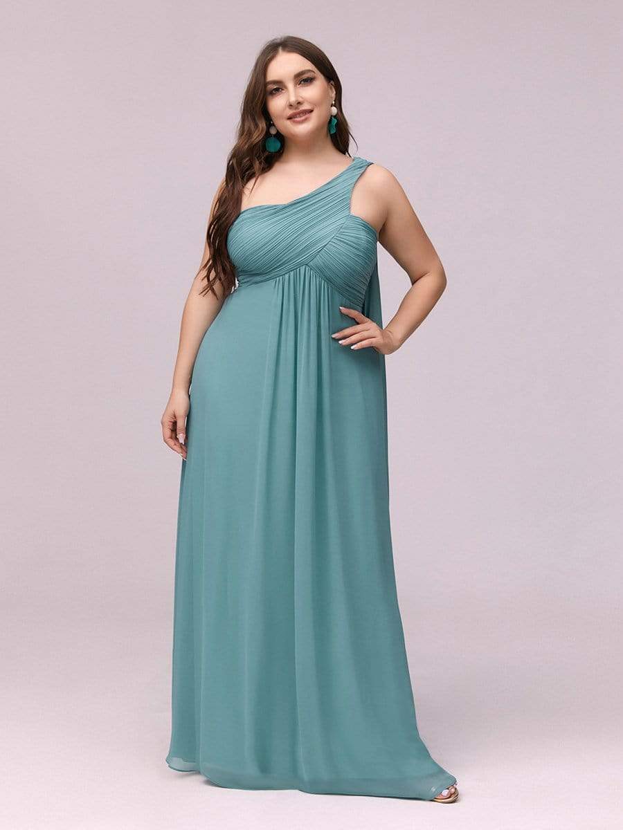 Maxi Long Chiffon One Shoulder Evening Dress for Women