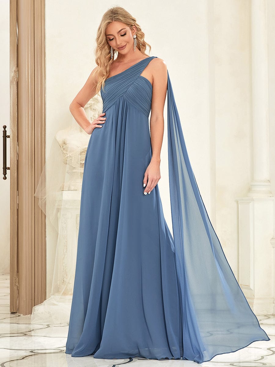 Fashion Long Chiffon One Shoulder Evening Dresses