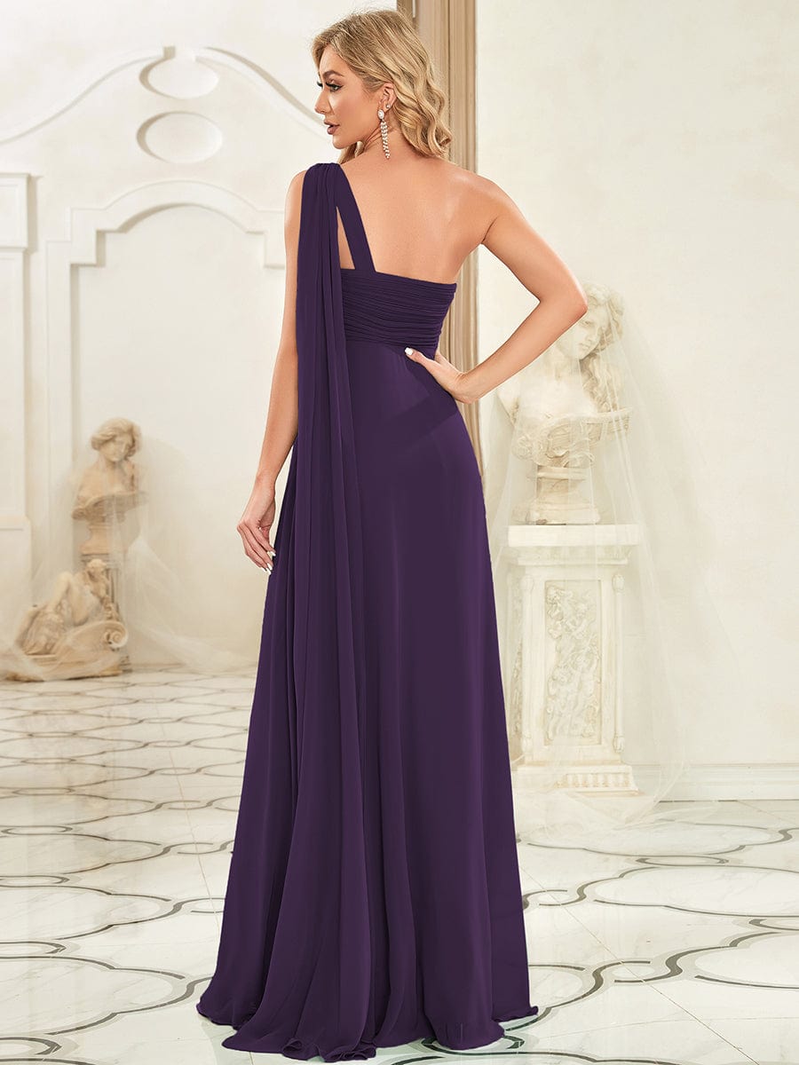 Custom Size Long Chiffon One Shoulder Evening Dresses