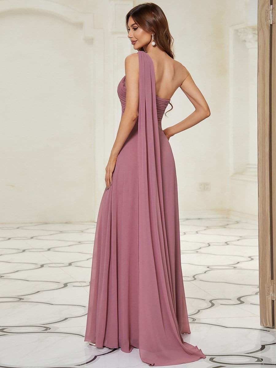 Custom Size Long Chiffon One Shoulder Evening Dresses