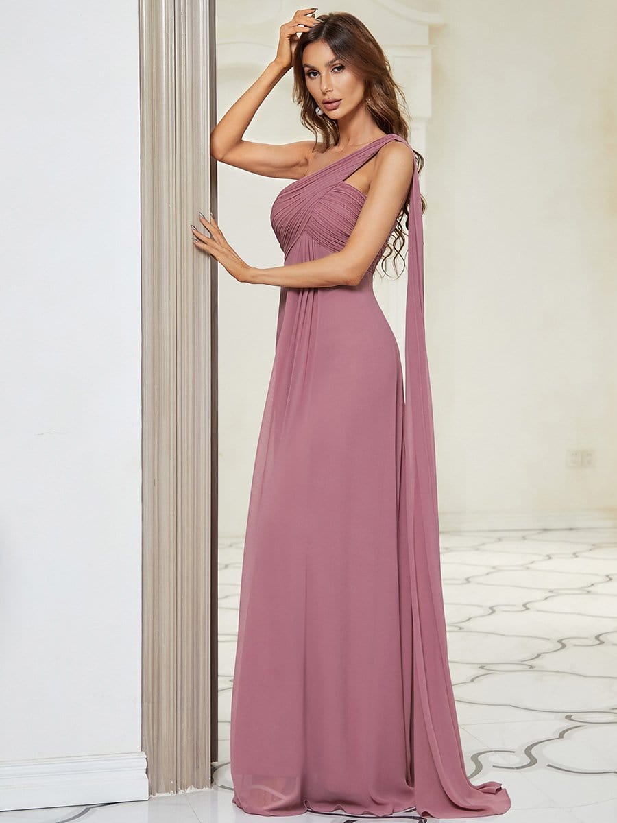 Custom Size Long Chiffon One Shoulder Evening Dresses