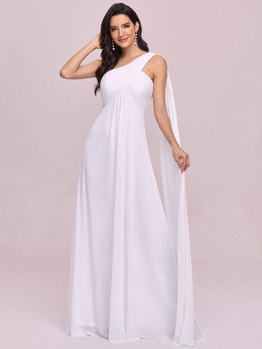 Custom Size Long Chiffon One Shoulder Evening Dresses