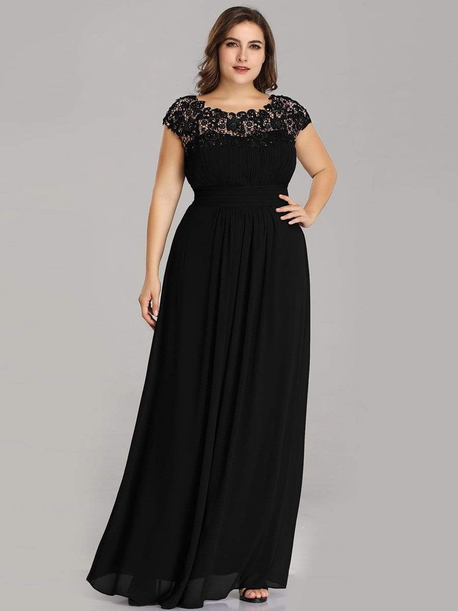 Elegant Flattering Maxi Plus Size Evening Dress