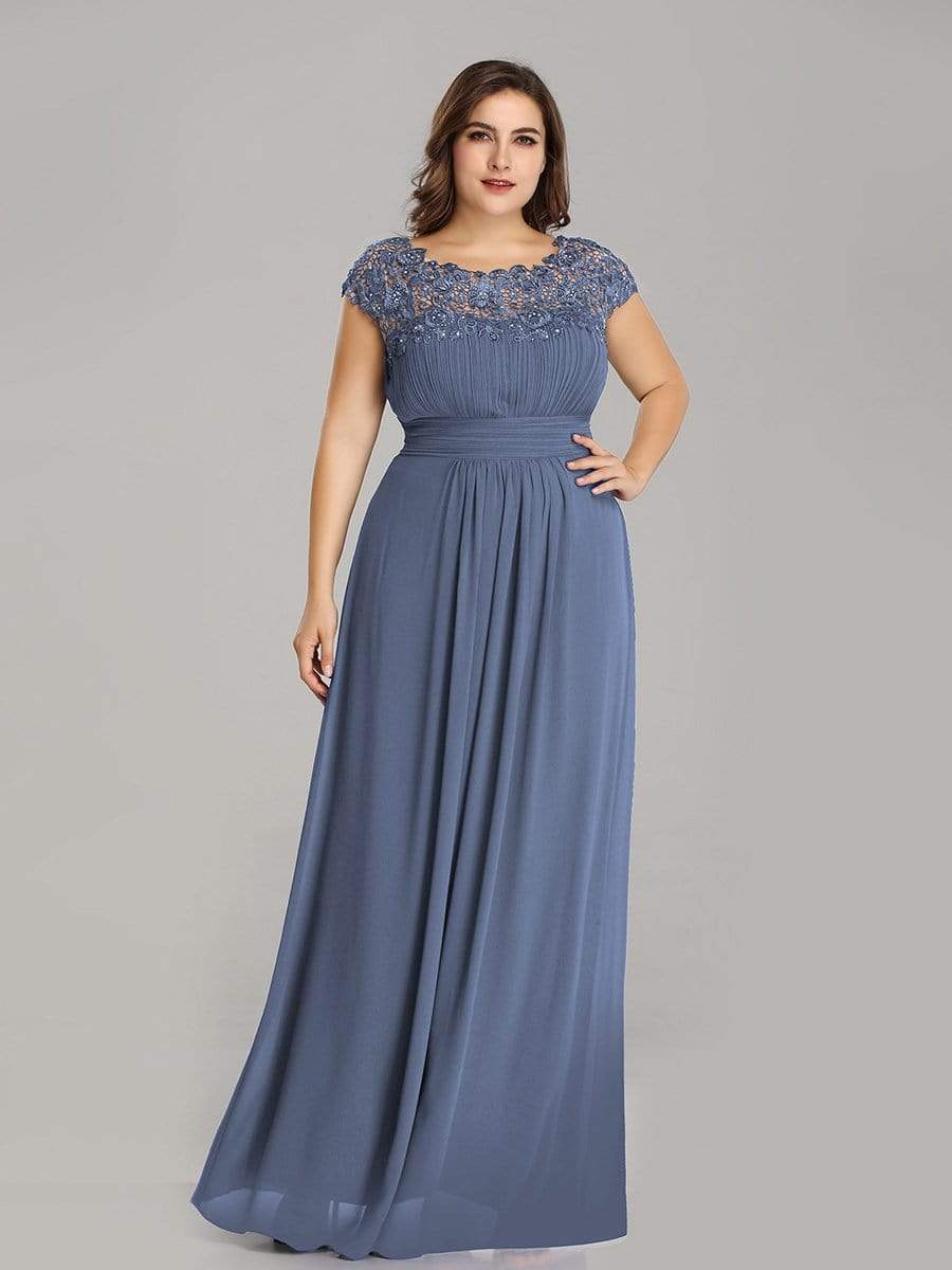 Elegant Flattering Maxi Plus Size Evening Dress