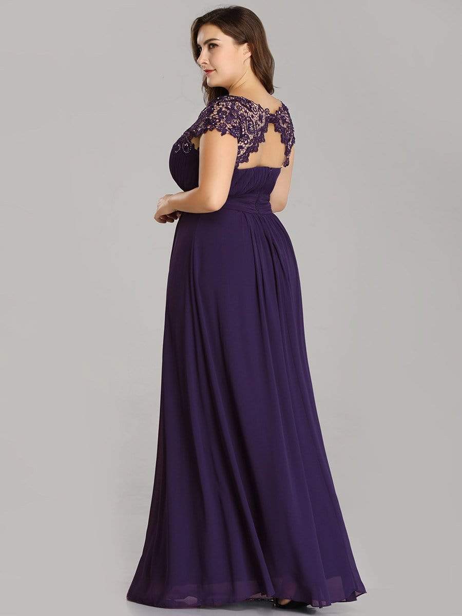 Elegant Flattering Maxi Plus Size Evening Dress